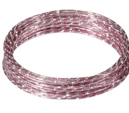 Diamond Cut Aluminium Wire 2mmx 10m Roll Soft Pink