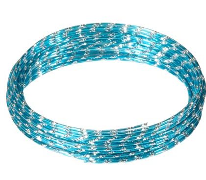 Diamond Cut Aluminium Wire Turquoise 2mm x 10m Roll