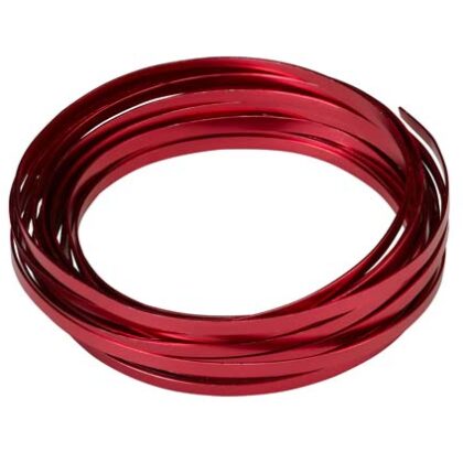 Flat Aluminium Wire 1mm x 5mm x 10m Roll Red