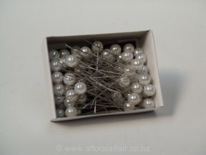 Corsage Pins Round Pearl 65mm Pk/100 White