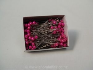 Corsage Pins Round Pearl 50mm Pk/100 Strong Pink