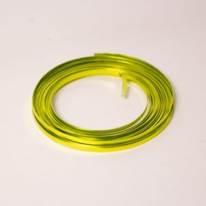 Flat Aluminium Wire - Apple Green 1mm x 5mm x100g