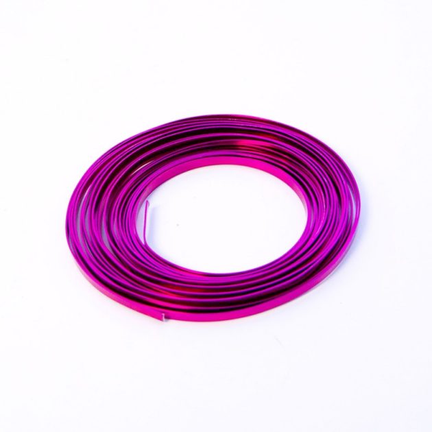 Flat Aluminium Wire - soft Pink 1mm x 5mm x 100g