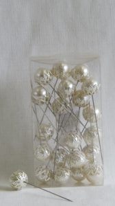 18mmD Lge Flower Pearl Pin (78mm)