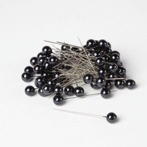 Pearl Headed pins 65 x 10mm Black - A Floral Affair