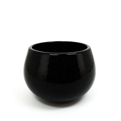 Ceramic Flower Pot - Black 205x140mmH
