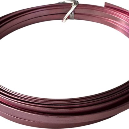 Flat Aluminium Wire 1mm x 5mm x 10m Roll Soft Pink