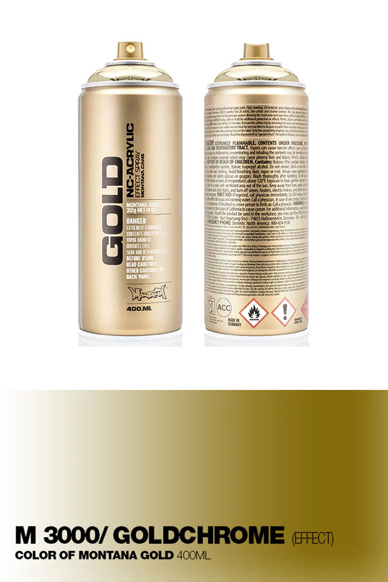 Montana Chrome Metallic Spray Paint Gold